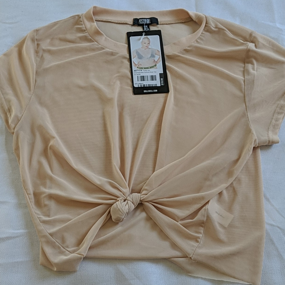 Poster Nude Girl Knot Sheer Tee Size 2X